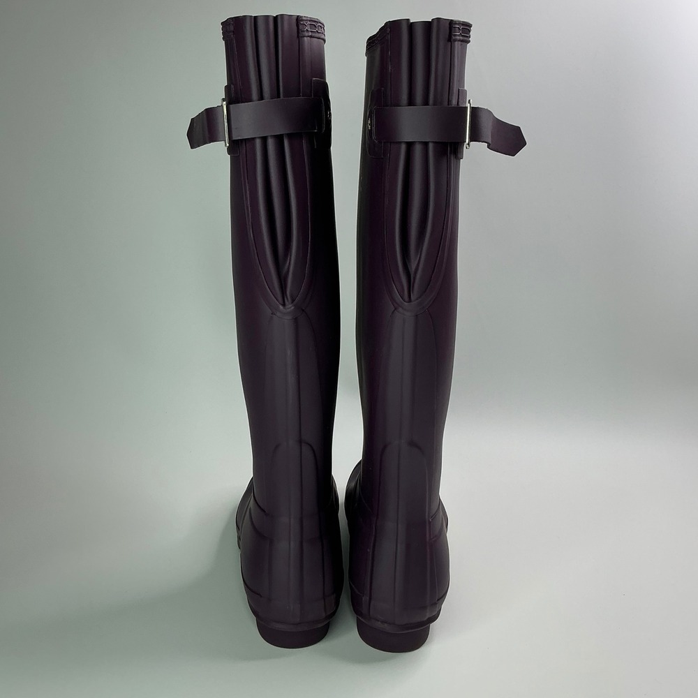 Hunter Plum Original Back Adjust Rain Boots Women Size 8 WFT1001RMA - Picture 9 of 16